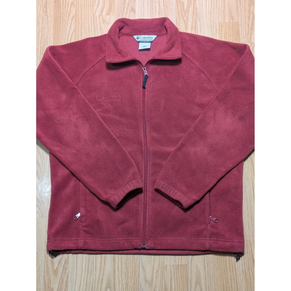 Columbia Womens Full Zip Fleece Jacket Maroon Red Large